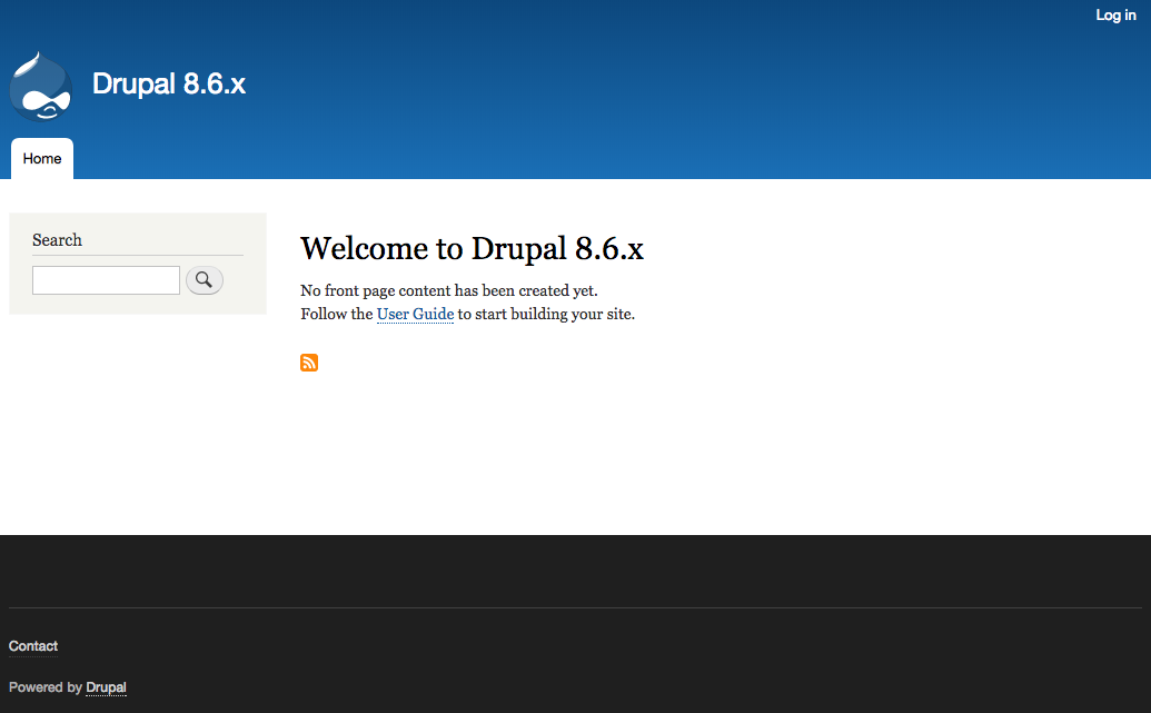 Drupal 8.6.x front page screenshot